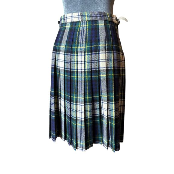 Vintage Clan Laird 100% Wool Kilt Skirt Made in Scotland Tartan Green Blue - Picture 5 of 11